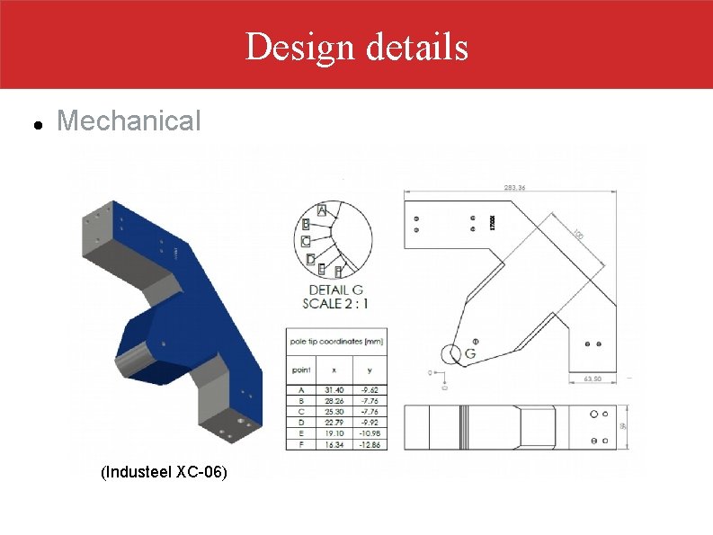 Design details Mechanical (Industeel XC-06) 