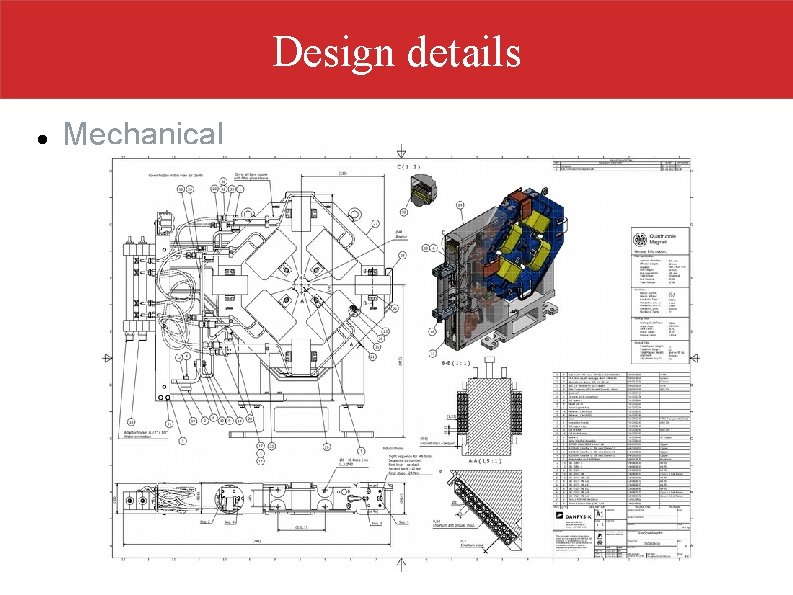 Design details Mechanical 