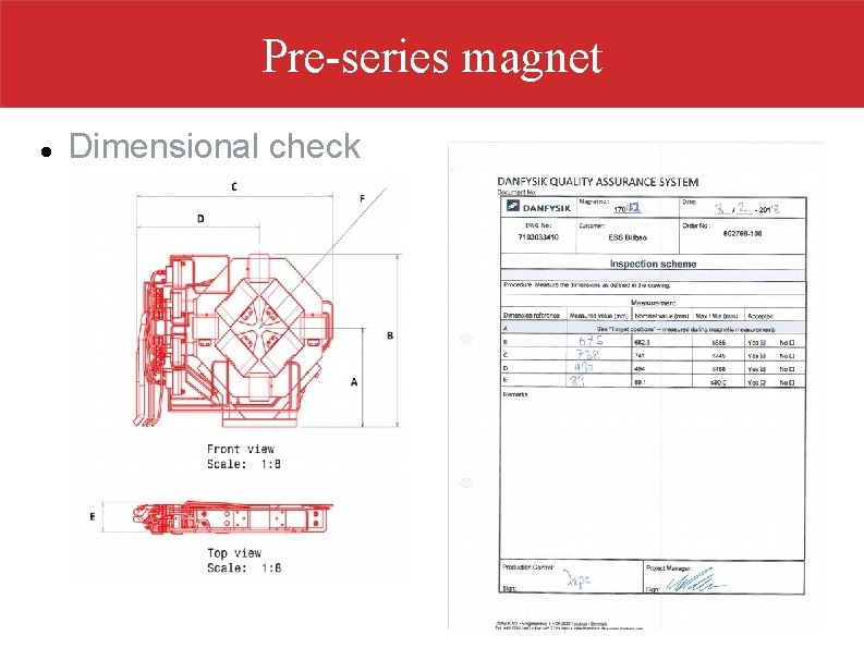 Pre-series magnet Dimensional check 