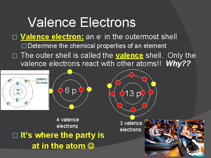 Valence Electrons � Valence electron: an e- in the outermost shell � Determine the