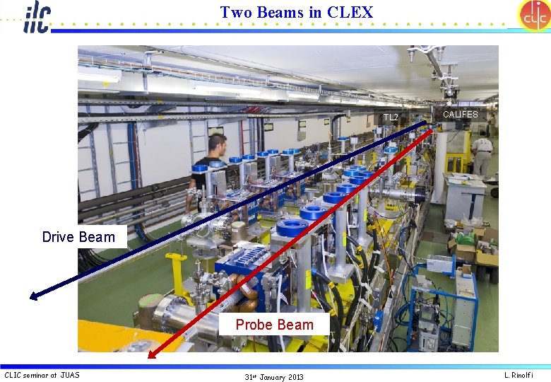 Two Beams in CLEX TL 2 CALIFES Drive Beam Probe Beam CLIC seminar at