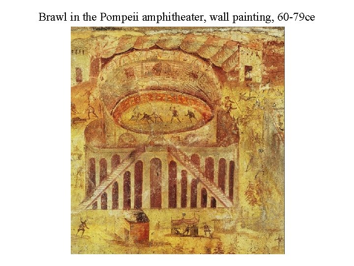 Brawl in the Pompeii amphitheater, wall painting, 60 -79 ce 
