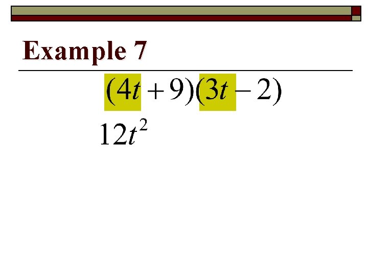 Example 7 
