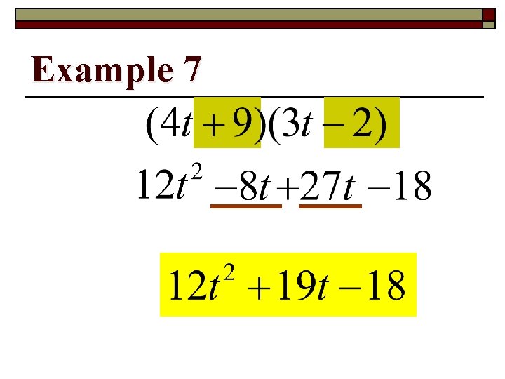 Example 7 