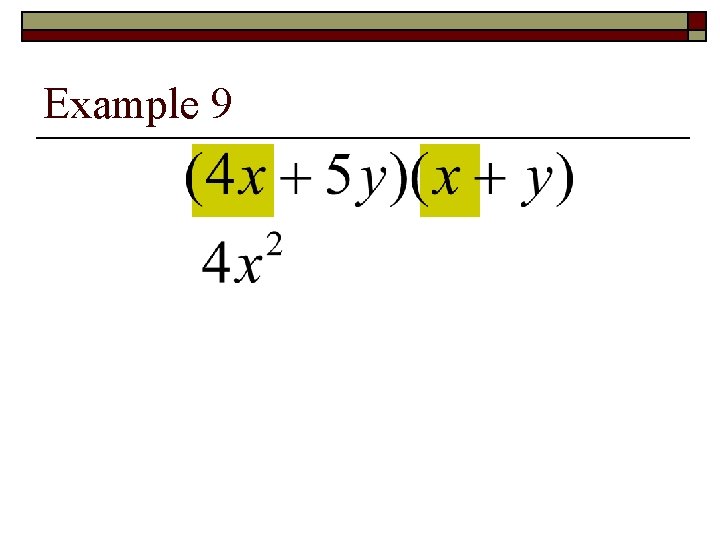Example 9 