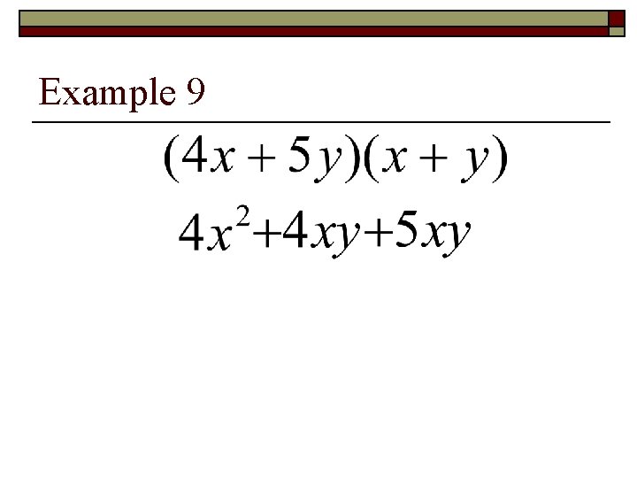 Example 9 