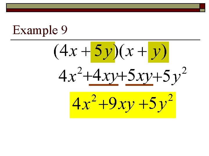 Example 9 