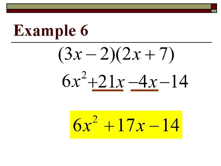Example 6 