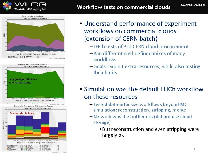 Workflow tests on commercial clouds Andrea Valassi • Understand performance of experiment workflows on