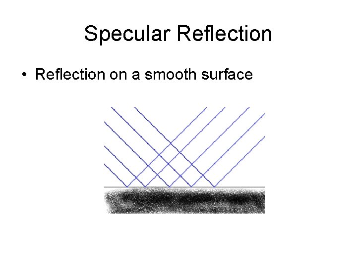 Specular Reflection • Reflection on a smooth surface 