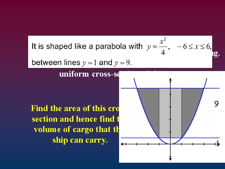 The cargo space of a small bulk carrier is 60 m long. The shaded