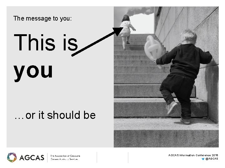 The message to you: This is you …or it should be AGCAS Information Conference