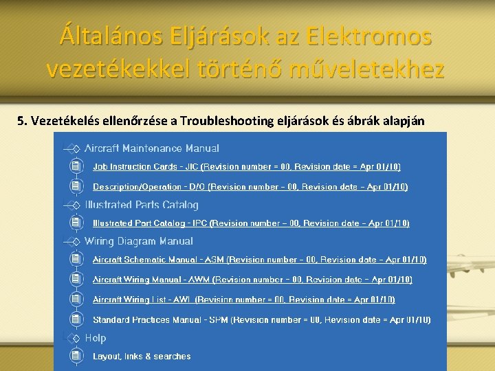 Általános Eljárások az Elektromos vezetékekkel történő műveletekhez 5. Vezetékelés ellenőrzése a Troubleshooting eljárások és