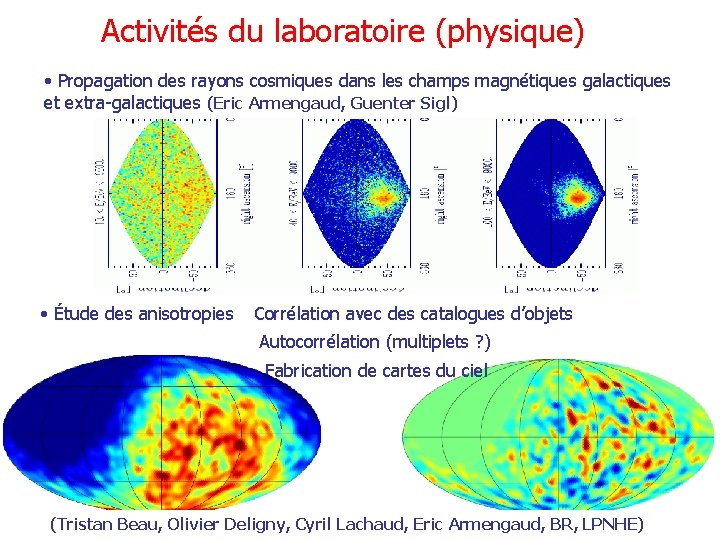 Activités du laboratoire (physique) • Propagation des rayons cosmiques dans les champs magnétiques galactiques