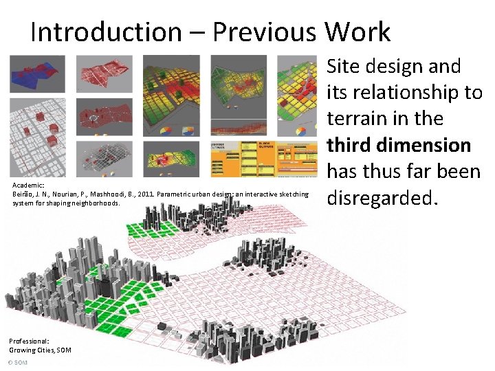 Introduction – Previous Work Academic: Beirão, J. N. , Nourian, P. , Mashhoodi, B. Introduction – Previous Work Academic: Beirão, J. N. , Nourian, P. , Mashhoodi, B.