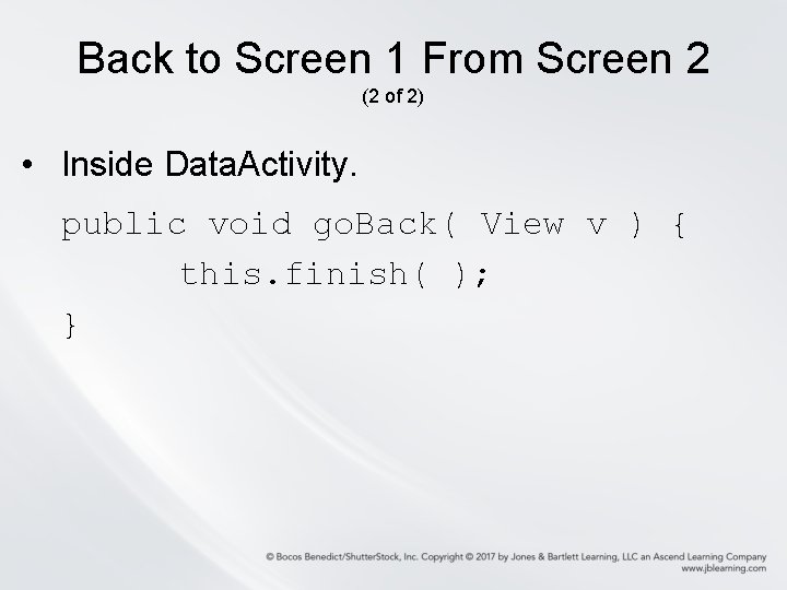 Back to Screen 1 From Screen 2 (2 of 2) • Inside Data. Activity. Back to Screen 1 From Screen 2 (2 of 2) • Inside Data. Activity.