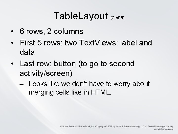 Table. Layout (2 of 8) • 6 rows, 2 columns • First 5 rows: Table. Layout (2 of 8) • 6 rows, 2 columns • First 5 rows: