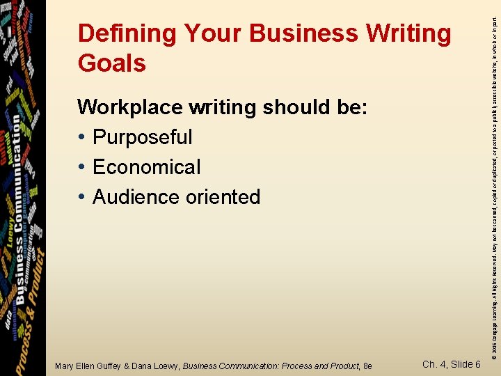 Business Writing Should Be Purposeful Economical And Business Communication Process and Product 8 e Mary