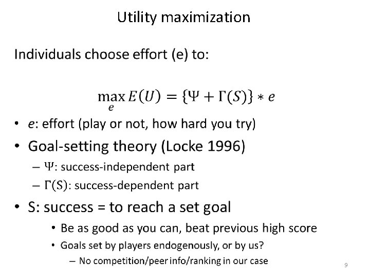 Utility maximization • 9 