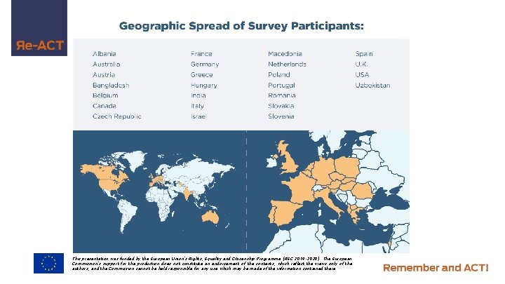 This presentation was funded by the European Union’s Rights, Equality and Citizenship Programme (REC