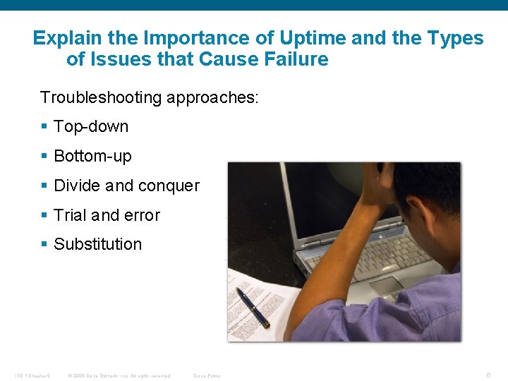 Explain the Importance of Uptime and the Types of Issues that Cause Failure Troubleshooting