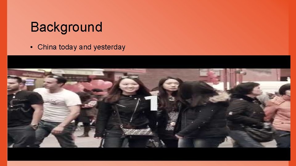 Background • China today and yesterday 