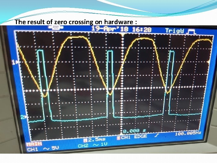 The result of zero crossing on hardware : 