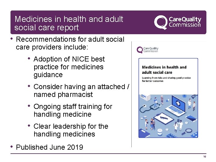 Medicines in health and adult social care report • Recommendations for adult social care