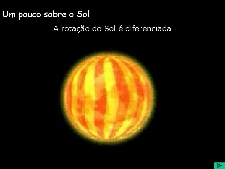 Um pouco sobre o Sol A rotação do Sol é diferenciada 