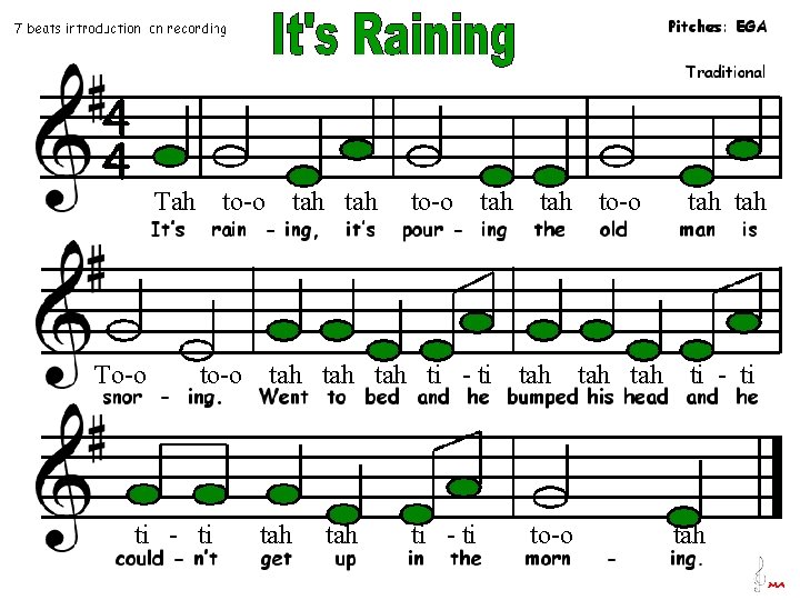 Tah To-o to-o ti - ti tah to-o tah tah ti - ti tah