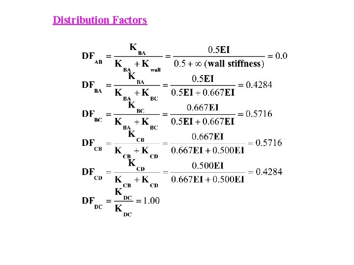 Distribution Factors 