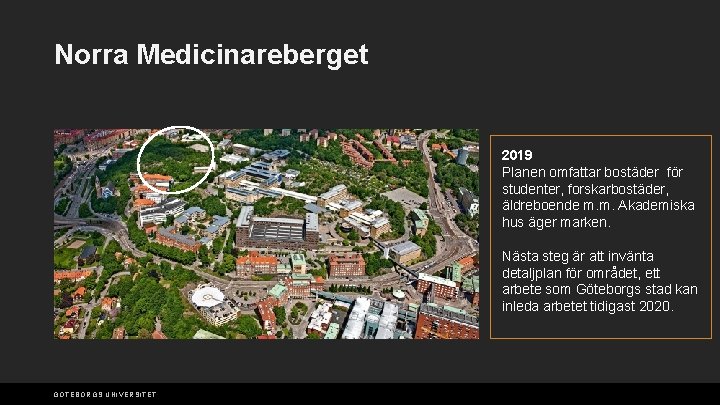 Norra Medicinareberget 2019 Planen omfattar bostäder för studenter, forskarbostäder, äldreboende m. m. Akademiska hus
