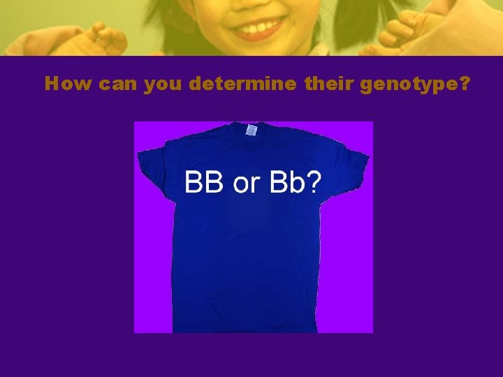How can you determine their genotype? 