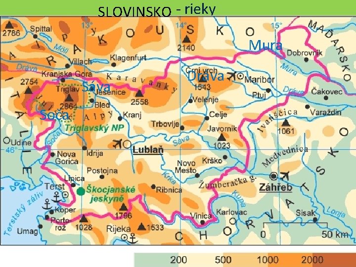 SLOVINSKO - rieky Mura Sáva Soča Dráva 