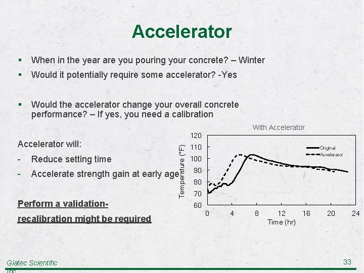 Accelerator § When in the year are you pouring your concrete? – Winter §