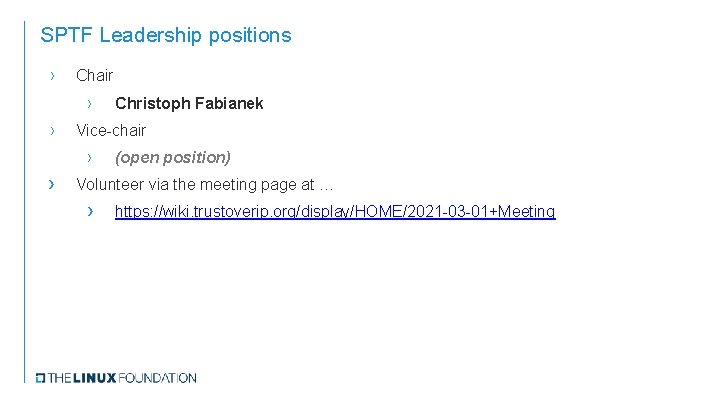 SPTF Leadership positions › Chair › › Vice-chair › › Christoph Fabianek (open position)