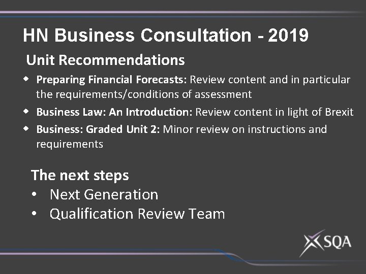 HN Business Consultation - 2019 Unit Recommendations w Preparing Financial Forecasts: Review content and