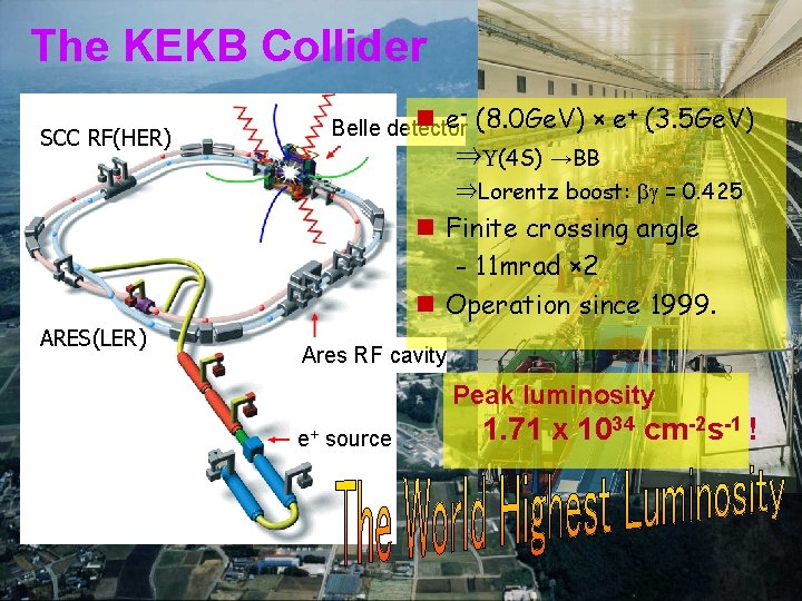 The KEKB Collider - (8. 0 Ge. V) × e+ (3. 5 Ge. V)