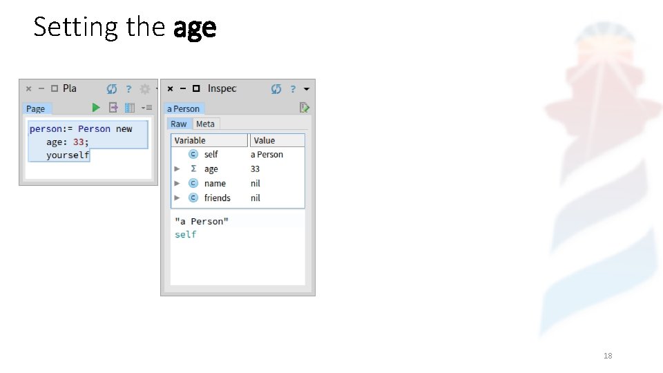 Setting the age 18 