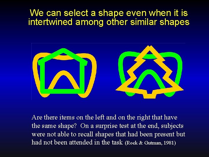 We can select a shape even when it is intertwined among other similar shapes