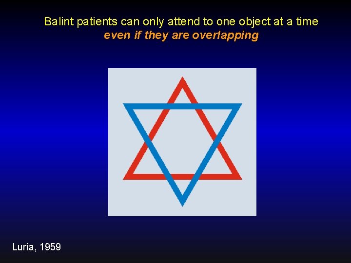 Balint patients can only attend to one object at a time even if they