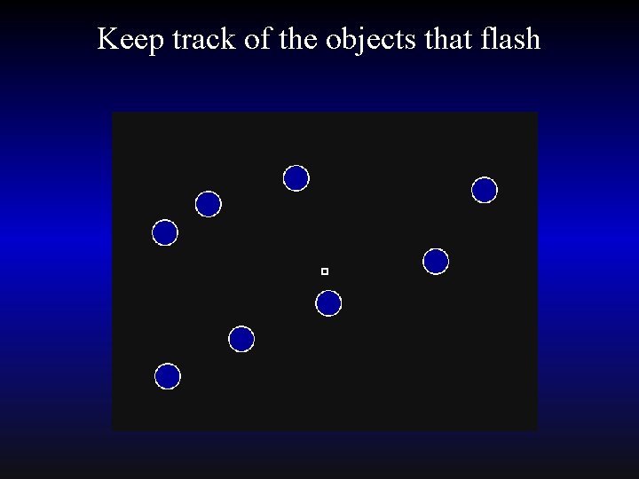 Keep track of the objects that flash 