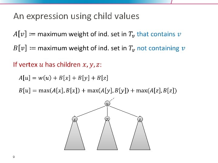 An expression using child values • 9 