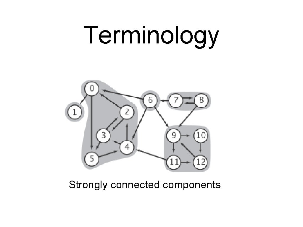 Terminology Strongly connected components 