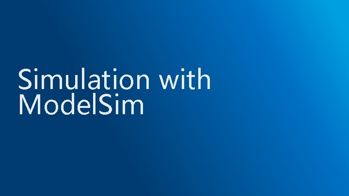 Simulation with Model. Sim 