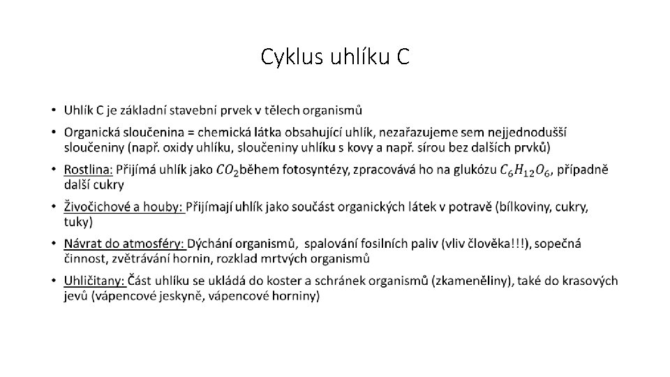 Cyklus uhlíku C • 