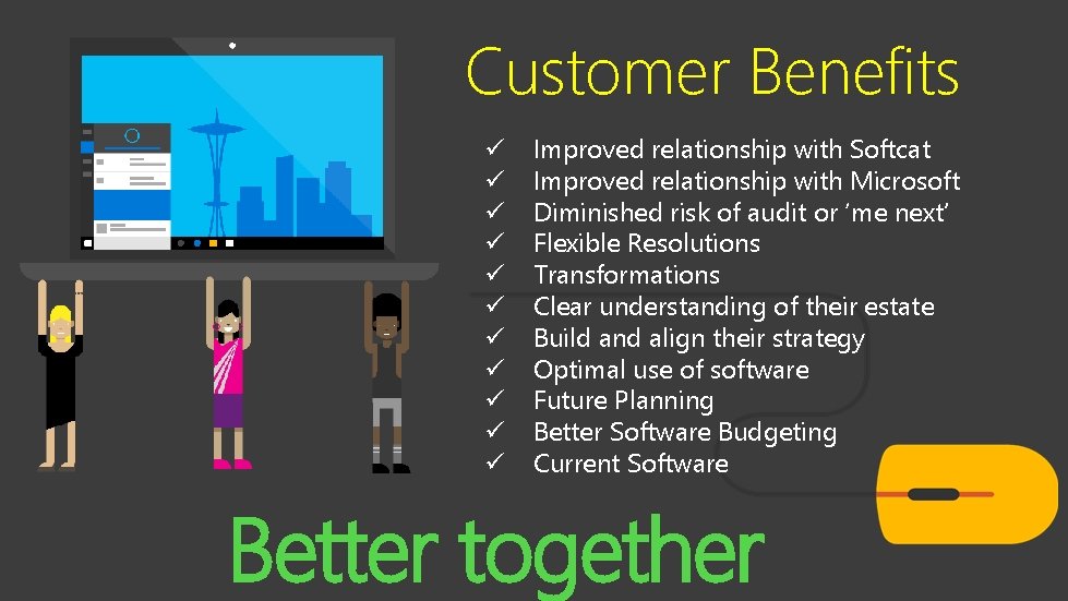 Customer Benefits ü ü ü Improved relationship with Softcat Improved relationship with Microsoft Diminished