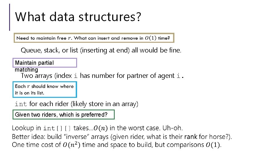 What data structures? Queue, stack, or list (inserting at end) all would be fine.
