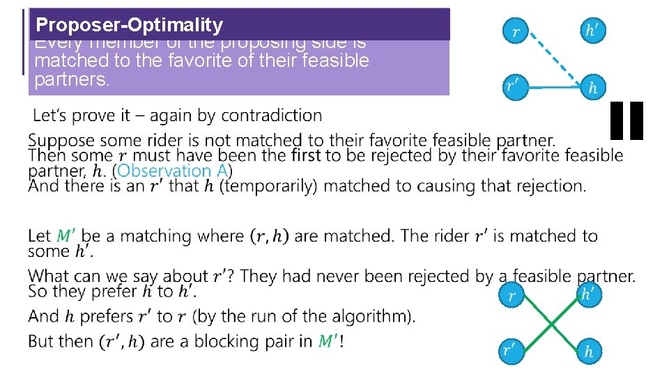 Proposer-Optimality Every member of the proposing side is Proposer-Optimality matched to the favorite of