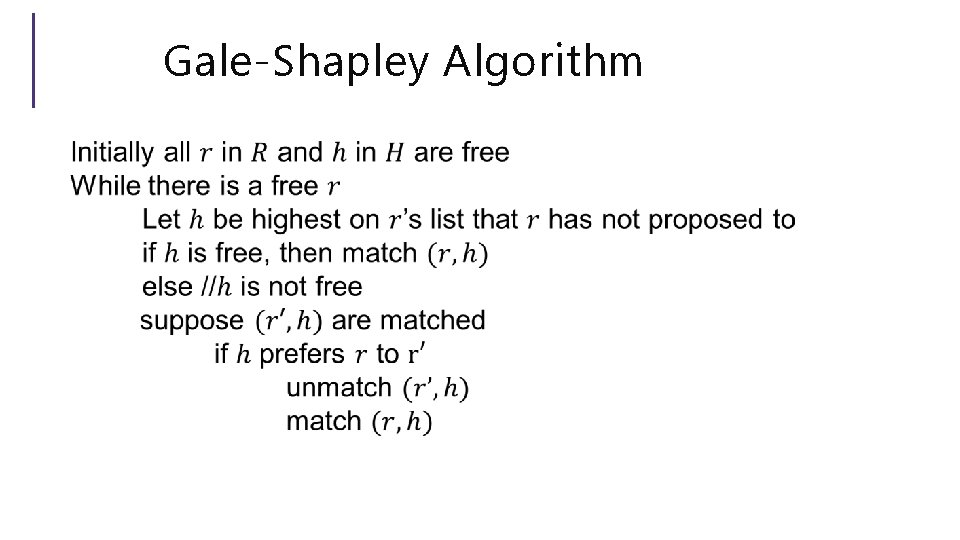 Gale-Shapley Algorithm 